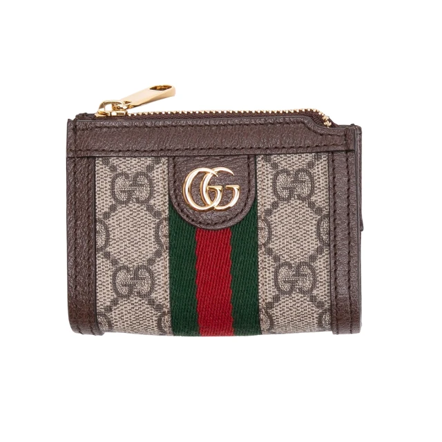 GUCCI 古馳 Ophidia經典Supreme鑰匙包-福利品(烏木色)