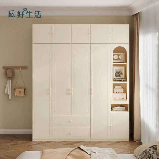 hoi! 好好生活hoi! 好好生活 預購60天★林氏木業椰子糖系列四門衣櫃組合 TE3D 附邊櫃及頂櫃