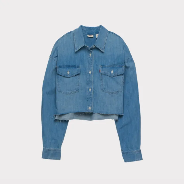 【LEVIS】女款 牛仔襯衫 短版襯衫 女生襯衫 上衣 熱賣單品 001BQ-0001