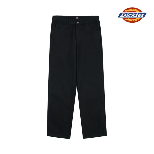 Dickies JAKE HAYES 聯名－男款石洗黑帆布品牌金屬釦設計耐穿休閒長褲｜DKWPJH01SBK