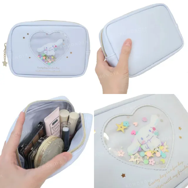 【小禮堂】雙11 Sanrio 三麗鷗 皮質流沙收納包 - 抱糖果款 美樂蒂 酷洛米 大耳狗(平輸品)