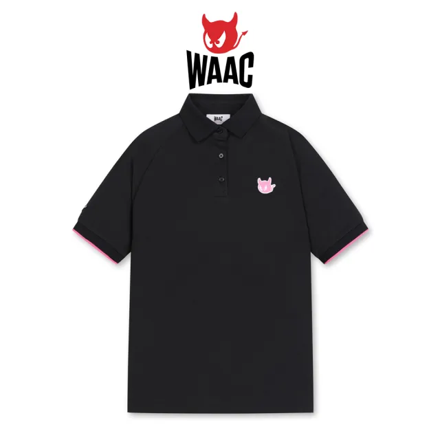 【WAAC】WAAC PIQUE LOOSE FIT SS POLO 女士 短袖 POLO衫 黑色