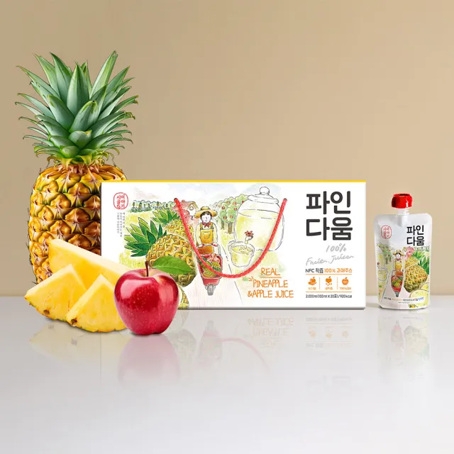 【韓味不二】韓國100%葡萄蘋果汁100ml*20入禮盒X1盒(送禮推薦/節日禮盒/春節禮盒)