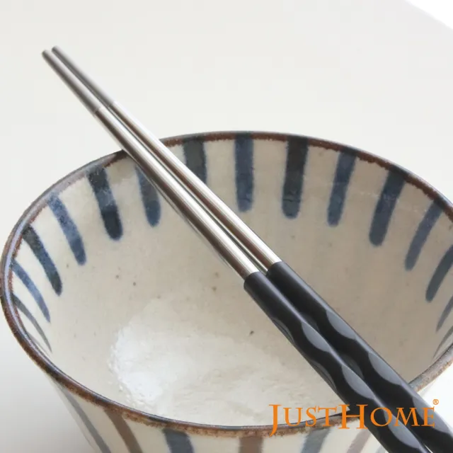 【Just Home】304不鏽鋼防滑合金筷5入組(不鏽鋼筷/筷子/合金筷/環保筷/短筷/防滑筷/餐具/合金筷子)