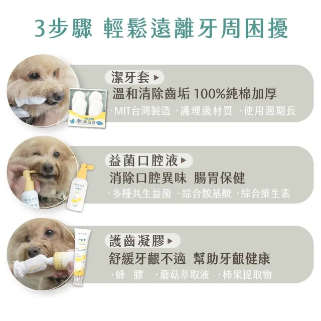 【GOODMO 歸毛家族】寵物一口好牙 齦來健康護齒凝膠 嚕齒這斑潔牙套(貓狗刷牙/貓狗口腔清潔/去口臭/牙垢)