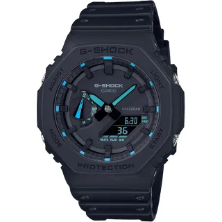 【CASIO 卡西歐】G-SHOCK 八角防護構造雙顯手錶 新年 禮物(GA-2100-1A2)