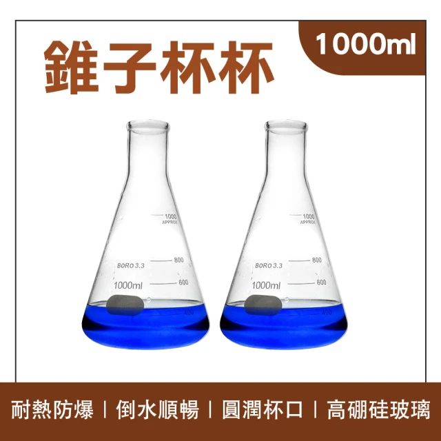 工具網 玻璃水杯 刻度玻璃杯 量筒 三角燒瓶 茶水杯 大容量杯子 透明飲料杯 180-GCD1000(刻度杯 錐形瓶)