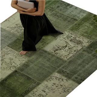 【歐德沐】復古地毯140*200cm 透氣棉布底背 高密圈絨 防水防污(地毯 地墊 客廳地毯 臥室地毯 預購15天)