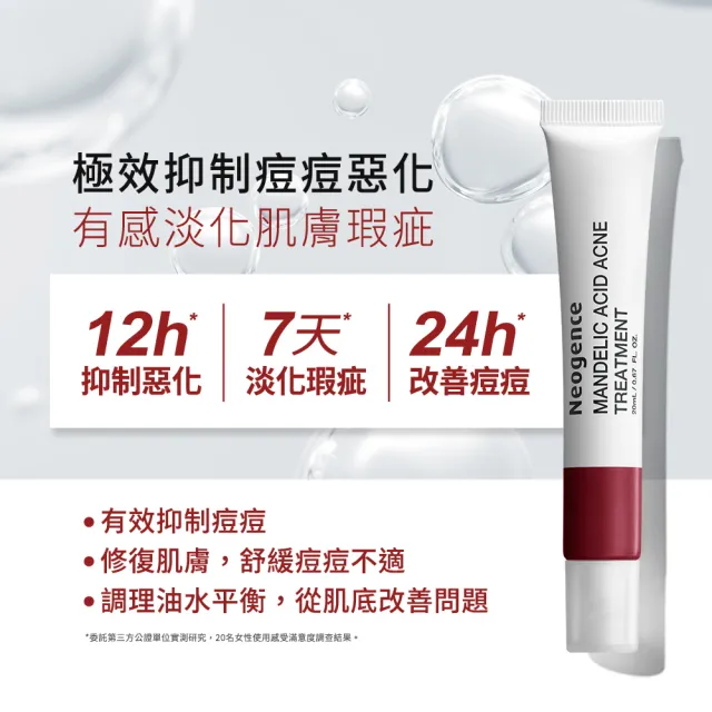 【Neogence 霓淨思】杏仁酸瞬效淨痘無瑕精華20ml-2入