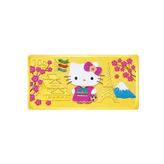 【Just Gold 鎮金店】Hello Kitty 環遊世界-日本 黃金金條10g