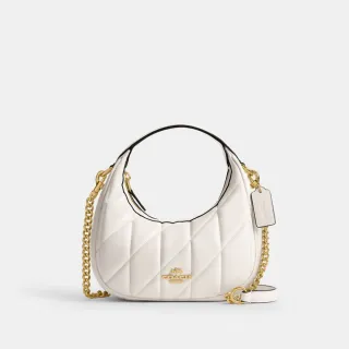 【COACH】蔻馳官方直營 CARMEN絎縫迷你斜挎包-IM/粉筆白色(CY710)
