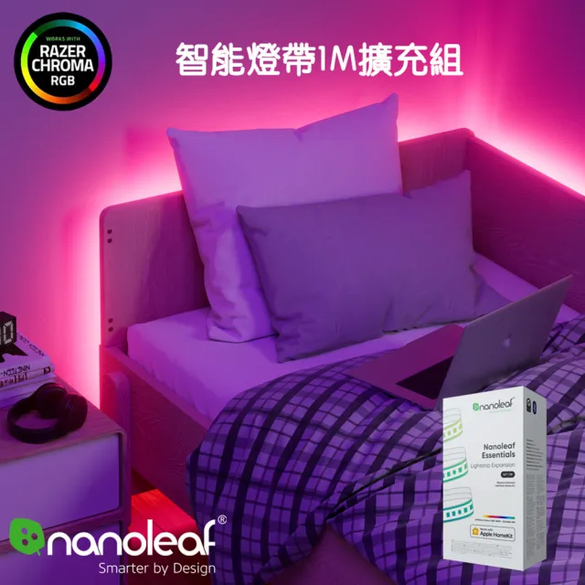 【Nanoleaf】智能燈帶1M擴充組(RGB LED 觸控 音樂 氣氛燈 LED燈 像素燈)