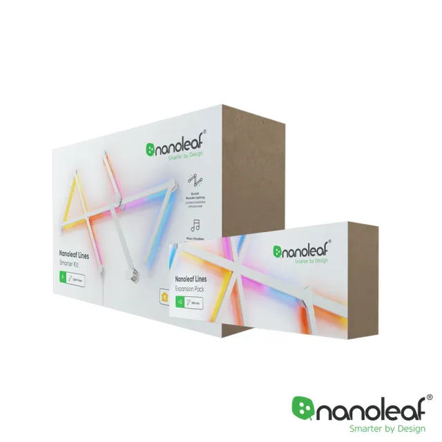 【Nanoleaf】Lines 造型組合-智能星座燈9條組+3條擴充組(RGB LED 觸控 音樂 氣氛燈 LED燈 像素燈)