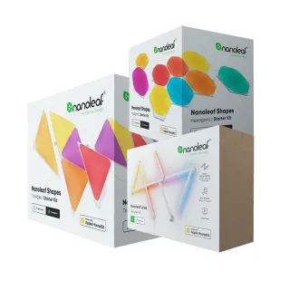 【Nanoleaf】造型組合-智能六角燈9片+三角燈9片+星座燈9條(RGB LED 觸控 音樂 氣氛燈 LED燈 像素燈)