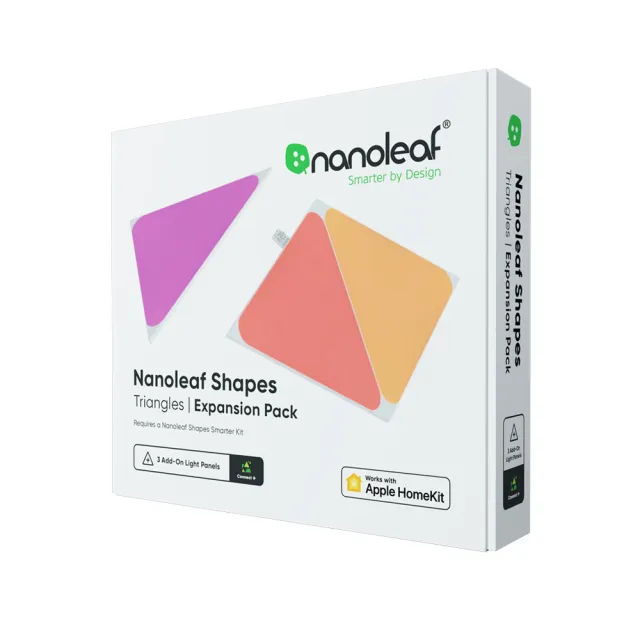 【Nanoleaf】Shapes智能三角燈3片擴充組(RGB LED 觸控 音樂 氣氛燈 LED燈 像素燈)
