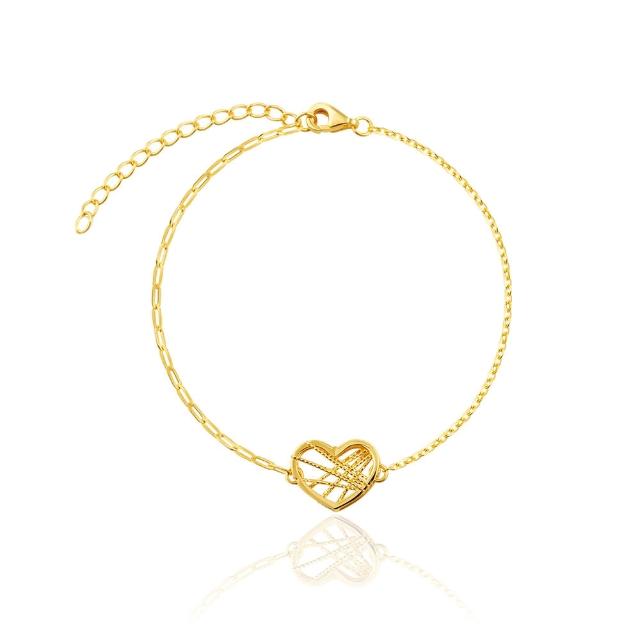 【Just Gold 鎮金店】心愛戀 黃金手鍊(網路限定)