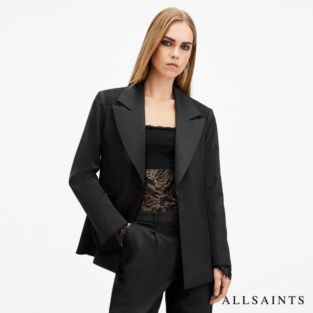 ALLSAINTS LACEY 簡約收腰蕾絲裝飾西裝外套 W016QB(舒適版型)