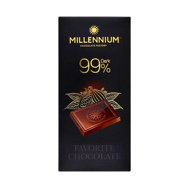 即期品烏克蘭Millennium 99% 純黑巧克力100g