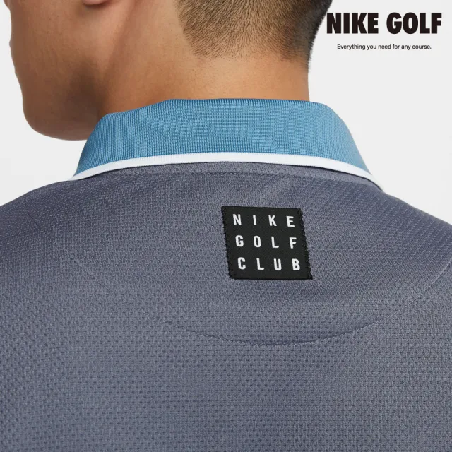 【NIKE GOLF】男款 Nike Golf Club DriFIT高爾夫短袖球衫(軍藍色/淡碳色/白色)