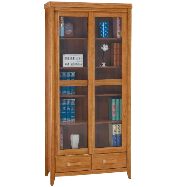 AS 雅司設計 AS雅司-門淇2.6尺下抽玻門書櫃-80.8