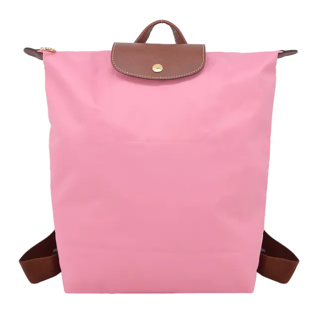 【LONGCHAMP】LE PLIAGE系列再生尼龍摺疊後背包(中/棉花糖粉)