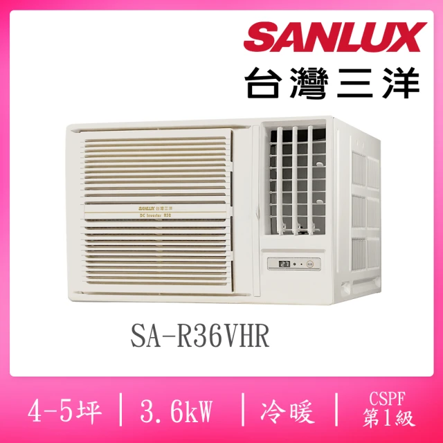 SANLUX 台灣三洋 5-6坪右吹式一級變頻冷暖窗型冷氣(SA-R36VHR)