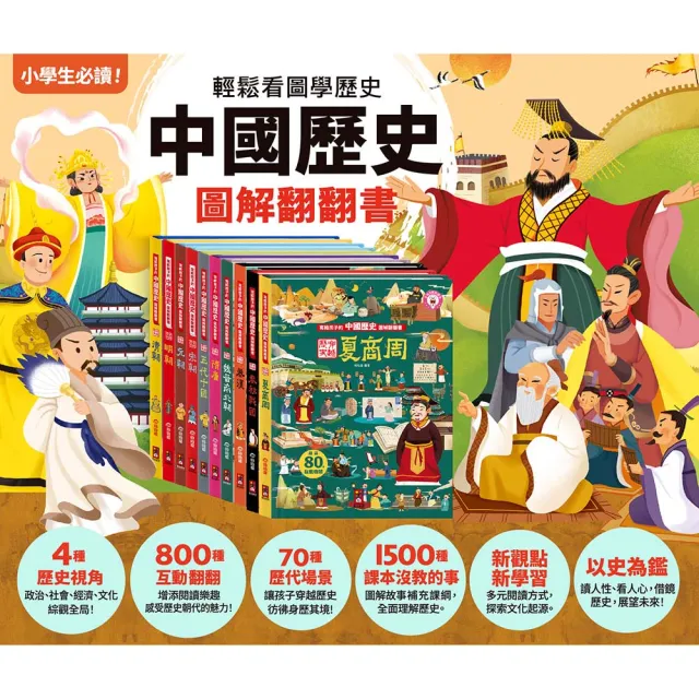 【風車圖書】寫給孩子的中國歷史圖解翻翻書(全套10冊-支援多重點讀) 童書