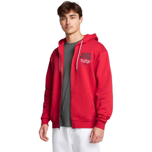 UNDER ARMOUR UA 男 Icon Fleece 連帽外套_1386566-600(紅色)