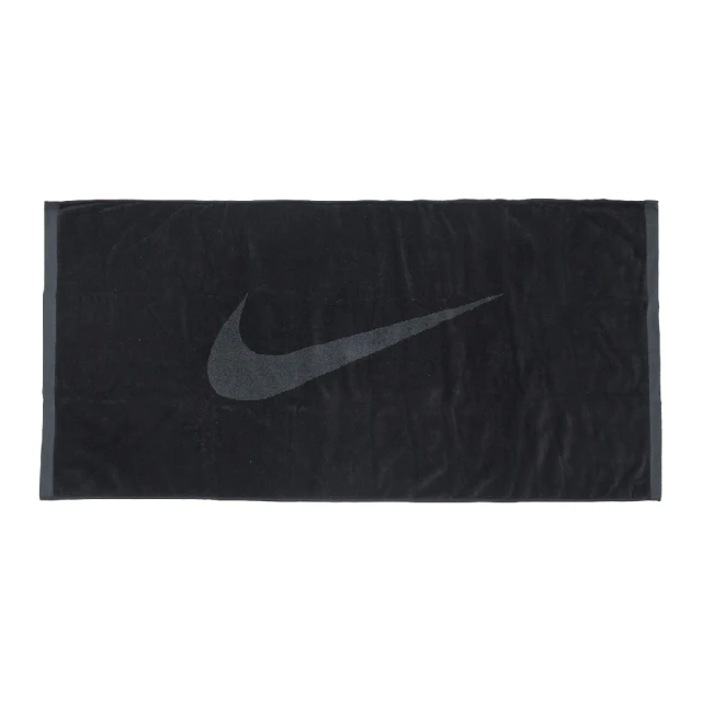 NIKE 耐吉 毛巾 Large Towel 黑 灰 純棉 勾勾 運動毛巾 方巾 吸濕 運動 健身(N101243404-6LG)