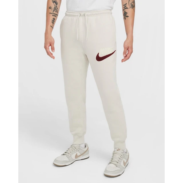 NIKE 耐吉 長褲 棉褲 運動褲 休閒褲 男款 AS M NK CLUB BB JOGGER CHNL FT 白色(FN3095104)