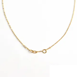 【Just Gold 鎮金店】輕奢 簡約線條 黃金項鍊