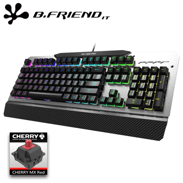 【B.Friend】MK5A Cherry 紅軸 RGB發光 機械鍵盤(RGB兼六種背光模組設計)