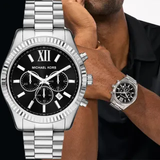 【Michael Kors】MK 三眼計時手錶 鱷魚皮卡夾禮盒 禮物 送禮(MK1091SET)