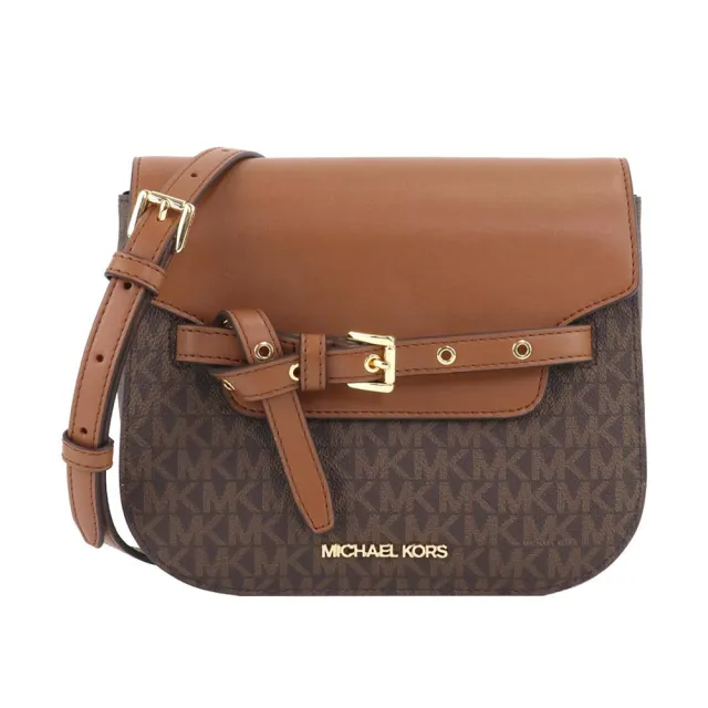 【Michael Kors】Emilia系列扭結裝飾皮革斜背馬鞍包(35S2GU5C1L/35S2GU5C1B)