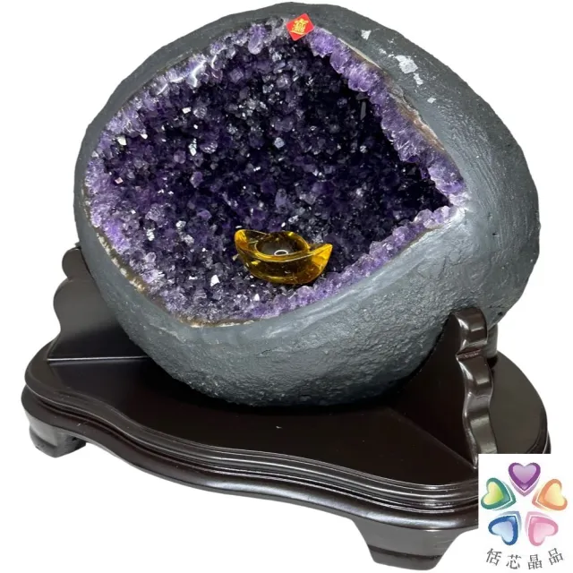 【恬芯晶品】S61精選烏拉圭紫晶洞5.15KG錢袋子(圓洞聚財招財貴人開運風水帝王紫水晶新居禮物補財庫聖誕節)