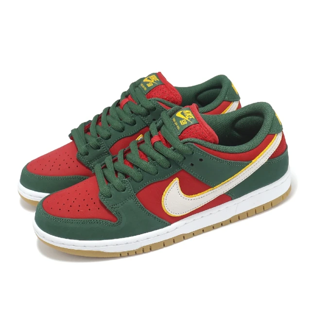 NIKE 耐吉 滑板鞋 SB Dunk Low Pro PRM 男鞋 女鞋 西雅圖超音速隊 綠 紅 休閒鞋(FZ1287-300)