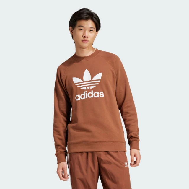 adidas 愛迪達 長袖上衣 男 大學T 三葉草 亞規 TREFOIL CREW 咖 IZ2357(S2761)