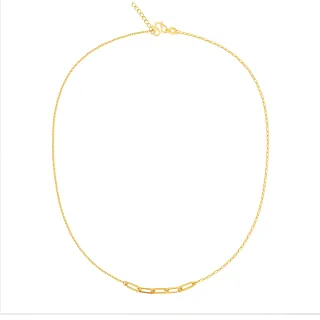 【Just Gold 鎮金店】輕奢 方格 黃金項鍊