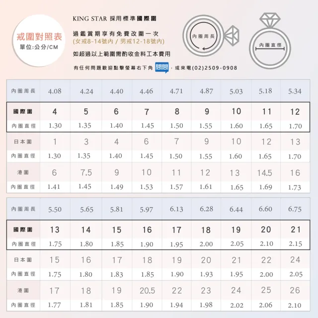 【King Star】30分最白D 3EX 天然鑽戒 蜂巢(1克拉視覺效果/八心八箭)