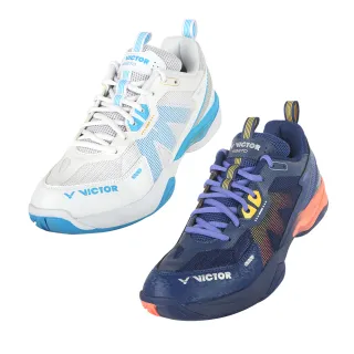 【VICTOR 勝利體育】羽球鞋 羽毛球鞋(S82TD AF/BO 白+夏威夷藍/深藏青+亮珊瑚橙)