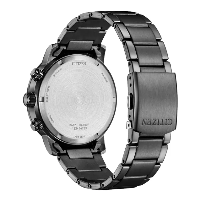 【CITIZEN 星辰】Chronograph 亞洲限定 光動能碼錶計時腕錶-黑藍 (CA0845-83L) 雙11 送禮