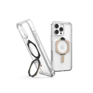 【UAG】iPhone 16 Pro Max 磁吸耐衝擊支架全透保護殼-極透明（鈦灰圈）(支援MagSafe無線充電)  