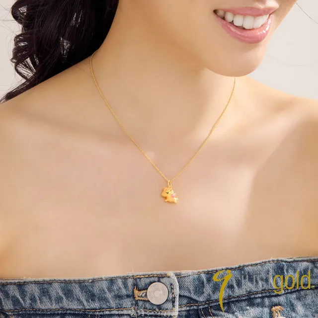 【Just Gold 鎮金店】童話幻獸-粉嫩 黃金吊墜(不含鍊)