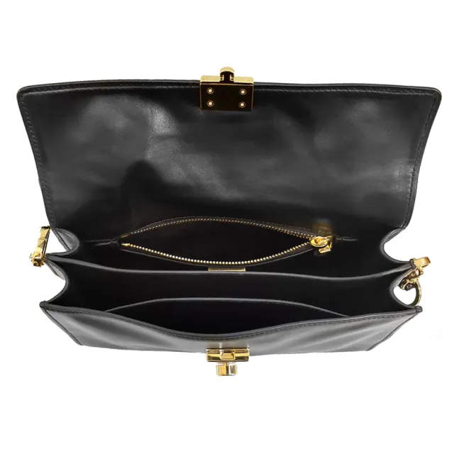 【PRADA 普拉達】1BD379 新款Soft Sound系列豐富墜飾元素柔軟細膩牛皮手拿肩背包(黑色)