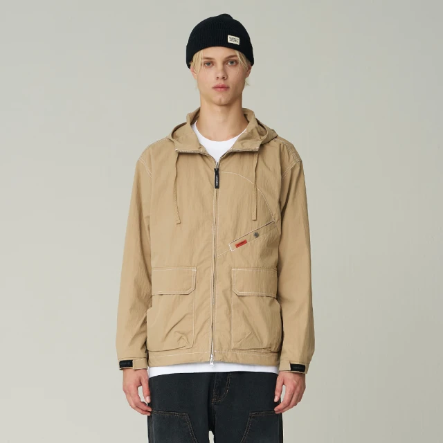 Superdry 韓版 中性款 男女適穿 防風外套 長袖外套 Essential Wind Breaker(米)