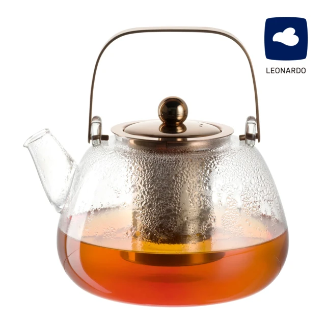 LEONARDO 里歐 TE PER TE 金屬柄茶水壺1.2L(溫熱壺/泡茶具/品茶/玻璃壺)