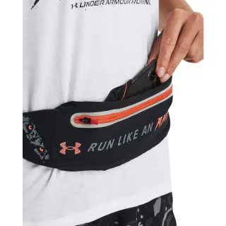 【UNDER ARMOUR】UA官方直營 男女同款  FLEX慢跑腰包_1376460-001(黑橘)