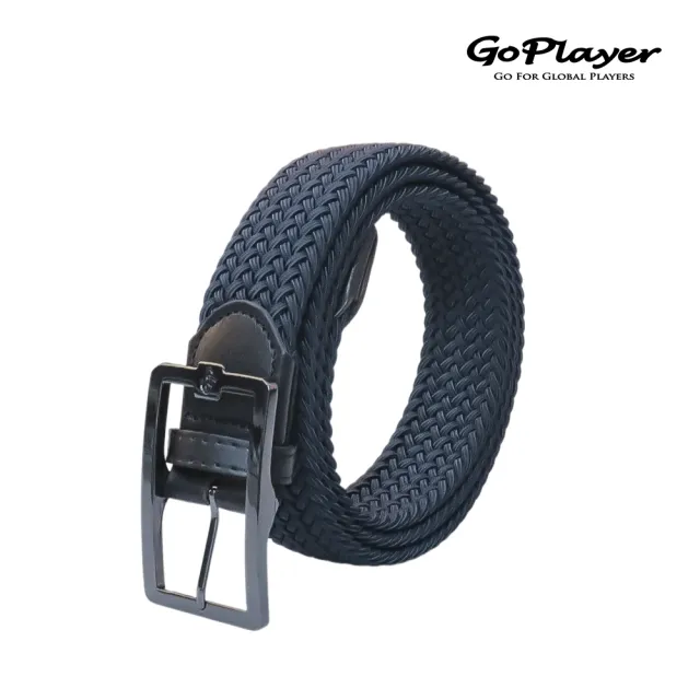 【GoPlayer】男高爾夫鬆緊皮帶-黑.白.藏青.咖啡(彈性皮帶 編織皮帶 休閒皮帶)