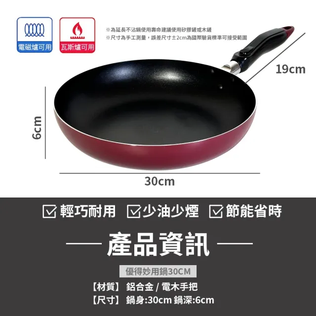 【生活King】優得不沾平底鍋(30cm)