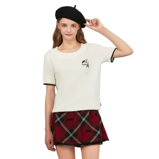 【SCOTTISH HOUSE】刺繡花邊領片短袖線衫-天使白/淺灰色 CHUB1435